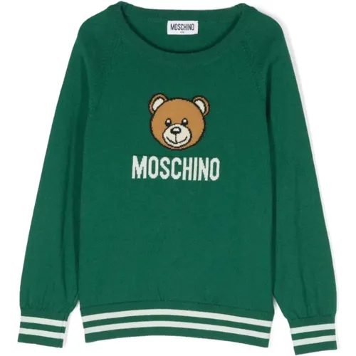 Jacquard Teddy Langarm Baumwolltop - Moschino - Modalova