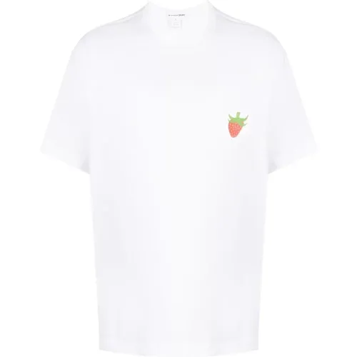 Oversized T-Shirt mit Erdbeerendruck , Herren, Größe: M - Comme des Garçons - Modalova