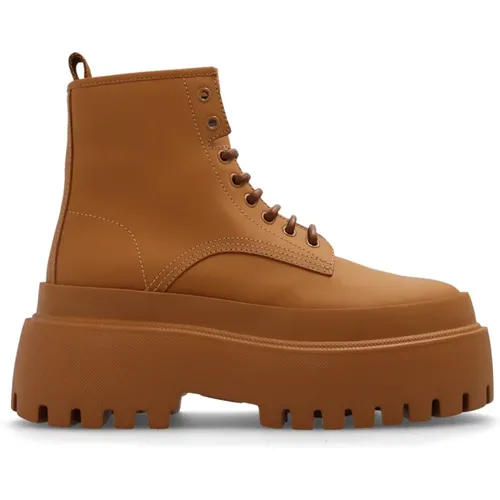 Leather platform boots , female, Sizes: 7 UK, 6 1/2 UK - Dolce & Gabbana - Modalova