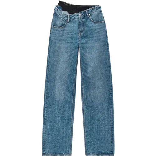 Blaue Denim Jeans mit Spitzenverzierung - alexander wang - Modalova