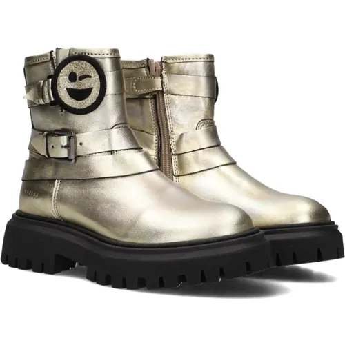 Mädchen Goldene Stiefeletten mit Smiley - Nubikk - Modalova