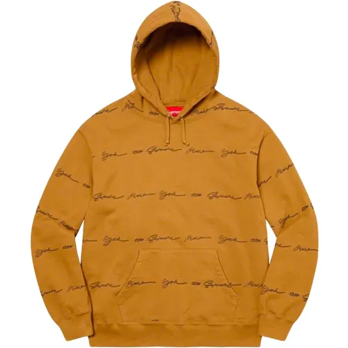 Script Stripe Kapuzenpullover Dunkles Senf Limited Edition - Supreme - Modalova