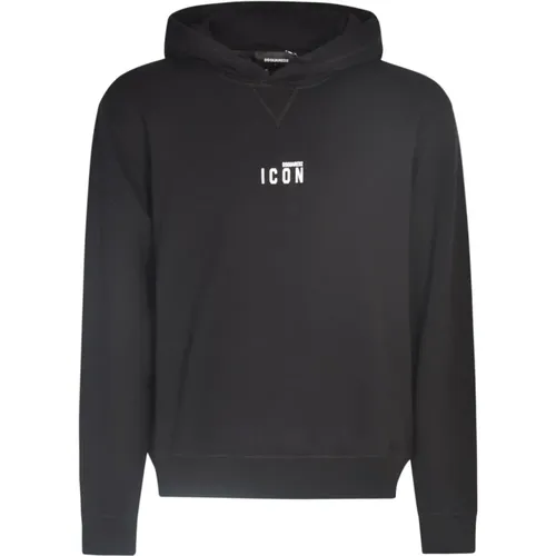 Schwarzer Logo-Print Kapuzenpullover , Herren, Größe: 2XL - Dsquared2 - Modalova