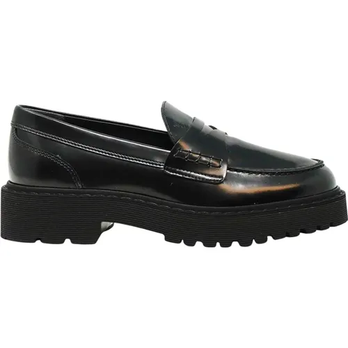 Leather Loafers with Tech Features , female, Sizes: 6 1/2 UK, 2 UK, 7 UK, 8 UK, 6 UK, 3 1/2 UK, 5 1/2 UK, 4 UK - Hogan - Modalova