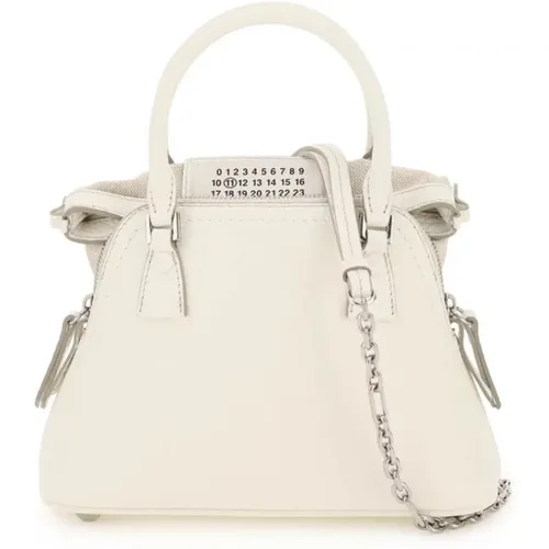 Handbags,Klassische Mikro Tasche aus weißem Leder - Maison Margiela - Modalova