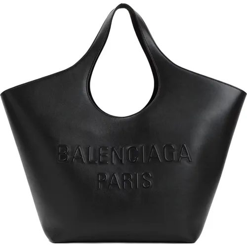 Schwarze Lederhandtasche Minimalistisches Design - Balenciaga - Modalova