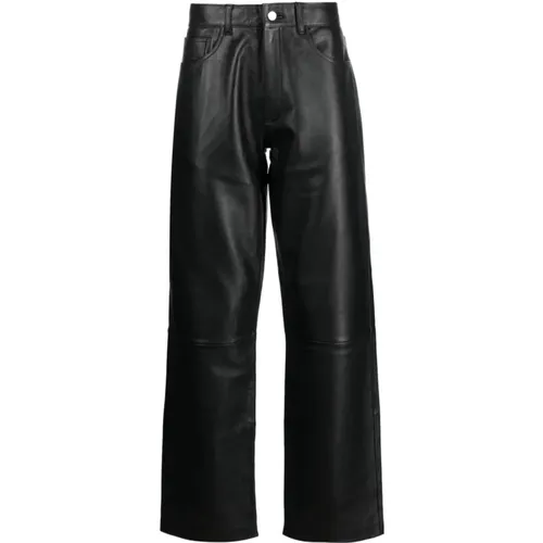 Loose Leather Trousers , male, Sizes: W33 - Sunflower - Modalova