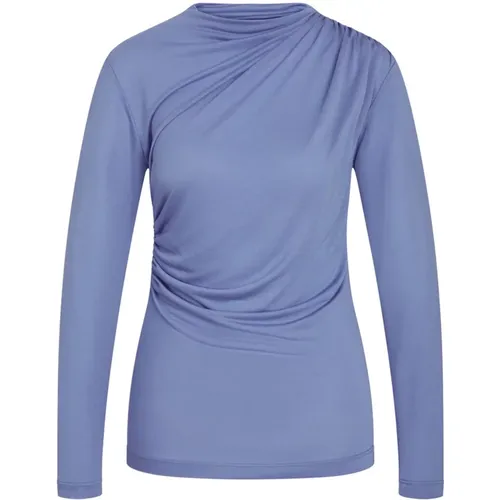 Draped Blouse Top Granada Sky , female, Sizes: XL, M, XS, S, L - Bruuns Bazaar - Modalova