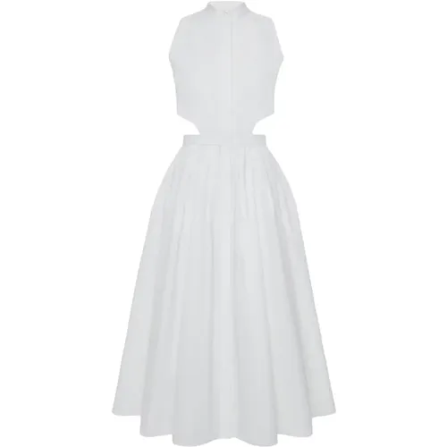 Weißes Midi-Kleid mit Cut-Outs - alexander mcqueen - Modalova