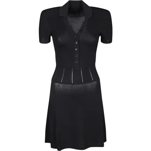 Schwarzes V-Ausschnitt Kleid , Damen, Größe: 2XS - Jacquemus - Modalova