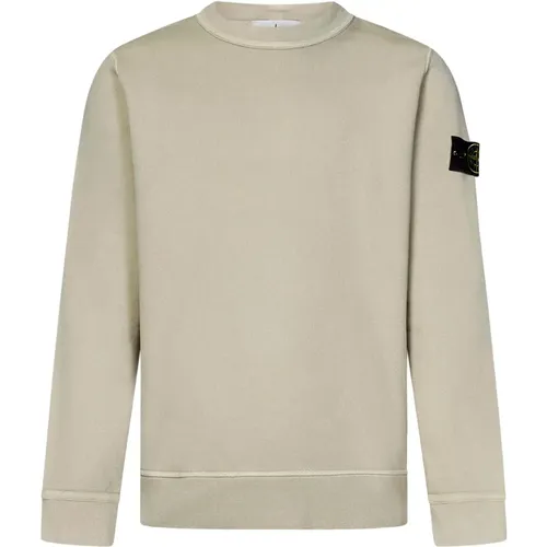 Beiger Sweatshirt Aw24 Stilvolles Logo Badge , Herren, Größe: M - Stone Island - Modalova