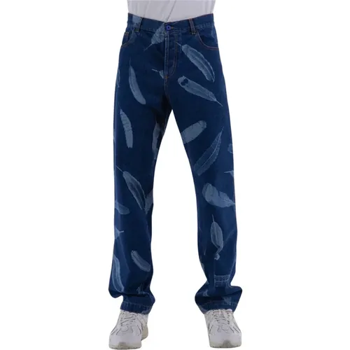 Wind Feathers Jeans , male, Sizes: W30, W32, W34 - Marcelo Burlon - Modalova