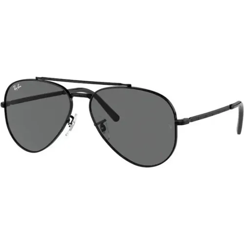 Klassische Aviator Sonnenbrille Schwarzer Rahmen , unisex, Größe: 55 MM - Ray-Ban - Modalova