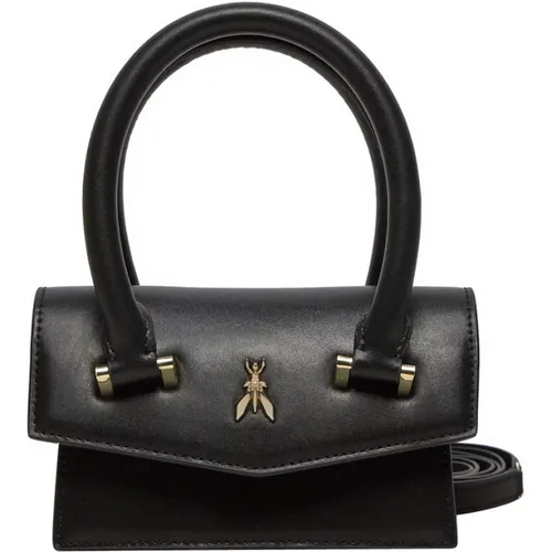 Schwarze Leder Mini Crossbody Tasche - PATRIZIA PEPE - Modalova