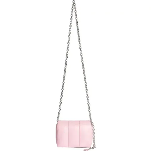 Foldable Leather Handbag with Chain Strap , female, Sizes: ONE SIZE - Stand Studio - Modalova