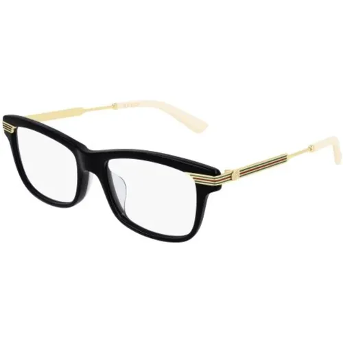 Schwarze Gold Transparente Brille , unisex, Größe: 52 MM - Gucci - Modalova