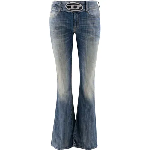 Bootcut Denim Jeans mit Logodetail , Damen, Größe: W24 - Diesel - Modalova