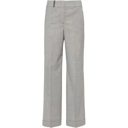 Womens Clothing Trousers Grey Ss24 , female, Sizes: L, XS - PESERICO - Modalova