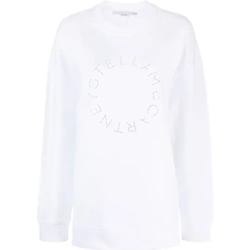 Pure Rhinestone Logo Sweatshirt , female, Sizes: XS, S - Stella Mccartney - Modalova