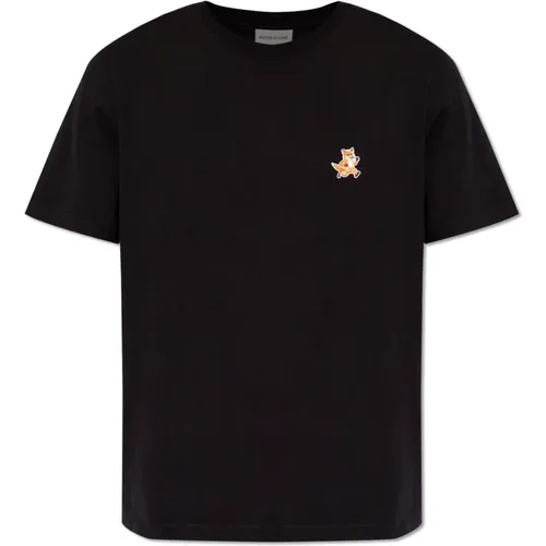 T-shirt with logo , male, Sizes: L, M - Maison Kitsuné - Modalova