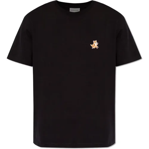 T-shirt with logo , male, Sizes: XL, L, S, M - Maison Kitsuné - Modalova