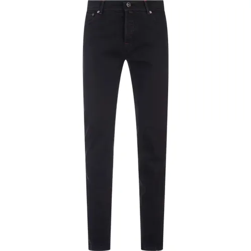 Schwarze Slim-Fit Denim Jeans Kiton - Kiton - Modalova