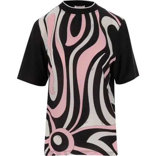 Marmormuster Baumwoll T-shirt , Damen, Größe: XS - EMILIO PUCCI - Modalova