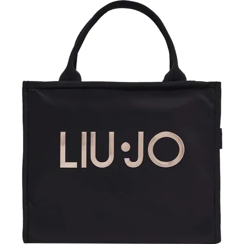 Schwarze Handtasche mit goldenen Details - Liu Jo - Modalova