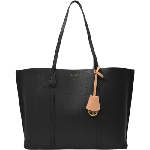 Schwarze Leder Perry Tote Tasche , Damen, Größe: ONE Size - TORY BURCH - Modalova