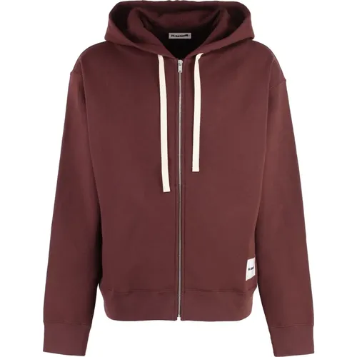 Baumwoll Full-Zip Sweatshirt Gerippte Kanten - Jil Sander - Modalova