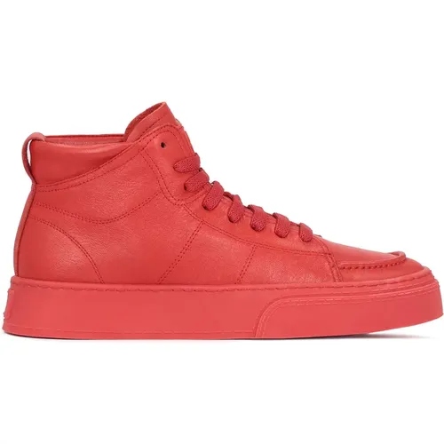 Rote Leder High-Top Sneakers , Herren, Größe: 45 EU - Kazar - Modalova