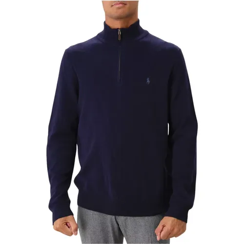 Langarm-Pullover Klassisch Hunter Navy , Herren, Größe: L - Ralph Lauren - Modalova