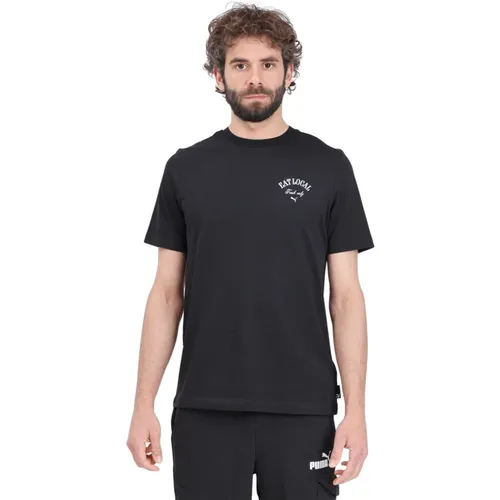 Schwarzes Grafik Gesundheit T-shirt , Herren, Größe: L - Puma - Modalova