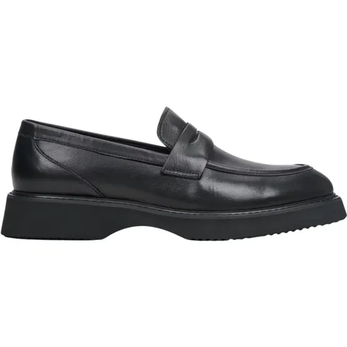 Herren Schwarze Penny Loafers aus echtem Leder Er00113936 - Estro - Modalova