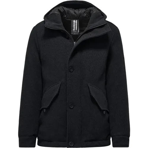 Padded Wool-Blend Hooded Jacket , male, Sizes: L, 2XL, S, XS, M - BomBoogie - Modalova