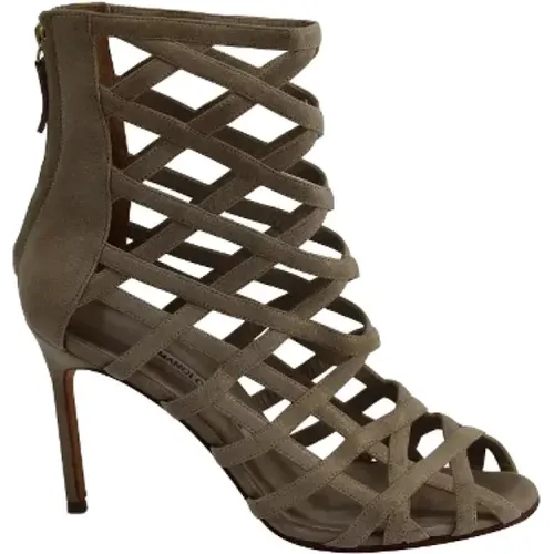 Pre-owned Suede heels , female, Sizes: 6 1/2 UK - Manolo Blahnik Pre-owned - Modalova