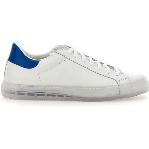 Weiße Ledersneakers mit Türkisfarbener Ferse - Kiton - Modalova