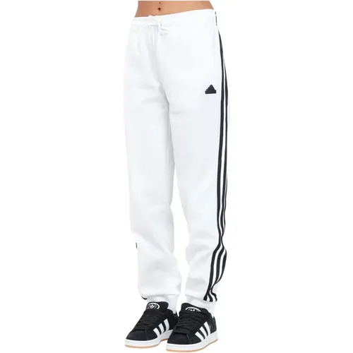 Weiße Future Icons 3-Stripes Sportliche Hose , Damen, Größe: S - Adidas - Modalova