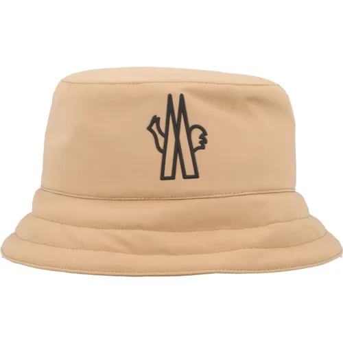 Beiger Bucket Hat Aw24 Stylischer Sonnenschutz , Herren, Größe: M - Moncler - Modalova