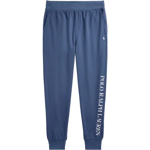 Hosen Pyjamahose mit Tunnelzug, seitlichen Eingrifftaschen und Label-Print , Herren, Größe: L - Ralph Lauren - Modalova