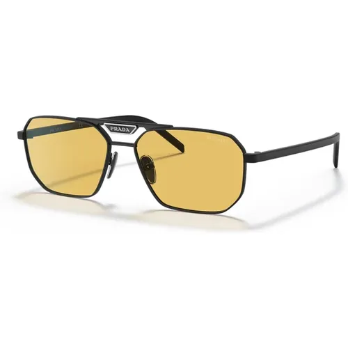 Rectangular Sunglasses with Thin Arms , male, Sizes: 57 MM - Prada - Modalova