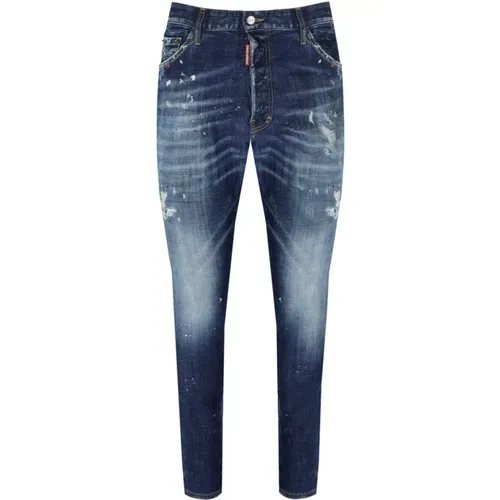 Entspannte Lange Schritt Blaue Jeans , Herren, Größe: XL - Dsquared2 - Modalova