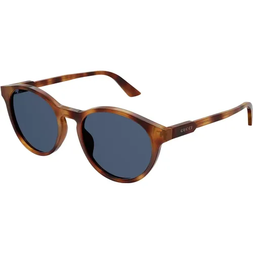 Stylish Sunglasses in Havana/Blue , male, Sizes: 52 MM - Gucci - Modalova