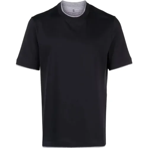 Italian Jersey Cotton T-Shirt , male, Sizes: 2XL, XL - BRUNELLO CUCINELLI - Modalova