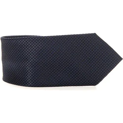 Diamond Pattern Silk Tie , male, Sizes: ONE SIZE - Emporio Armani - Modalova