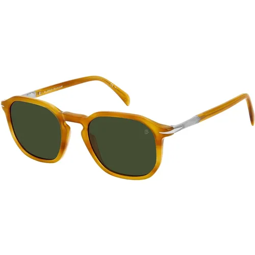 Striped Yellow/Green Sunglasses , male, Sizes: 52 MM - Eyewear by David Beckham - Modalova