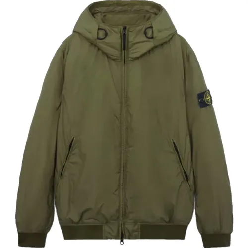 Windproof Hooded Jacket Crinkle Reps R-Ny , male, Sizes: XL, M, L, 2XL - Stone Island - Modalova