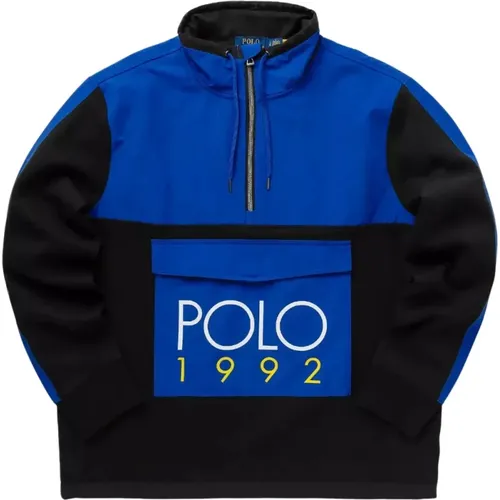 Schwarzer und blauer Sweatshirt mit Logo - Ralph Lauren - Modalova