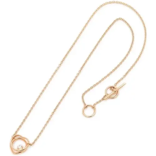 Pre-owned Rose Gold necklaces , female, Sizes: ONE SIZE - Hermès Vintage - Modalova