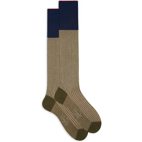 Armee Twin-Rib Seide/Baumwolle Socken , Herren, Größe: M - Gallo - Modalova